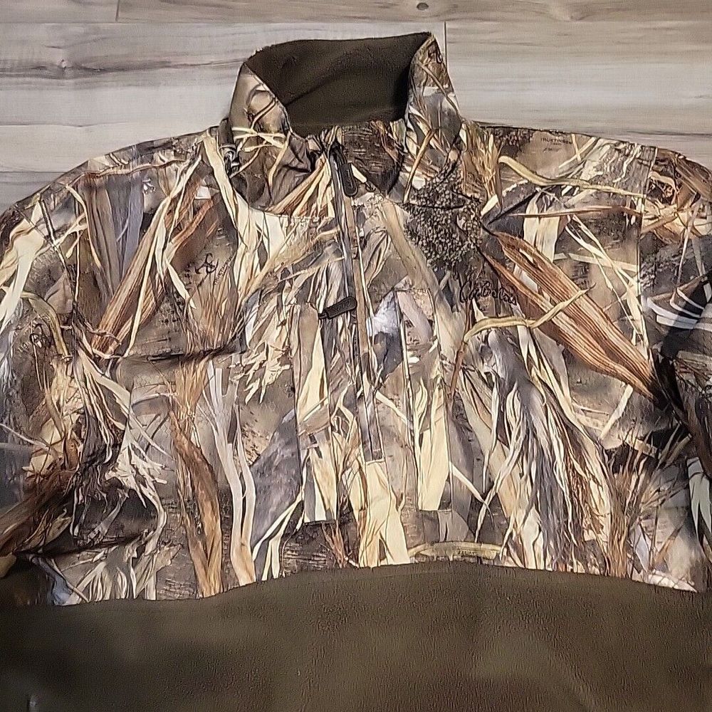 Cabelas Jacket Men Large Camo Hunting Outdoor True Timber Quater Zip Heavyweight